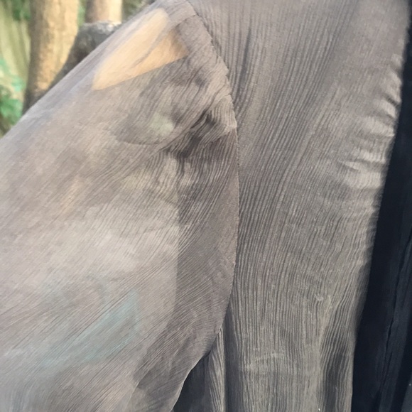 Zara Basic sheer brown/black top Medium - Picture 5 of 11